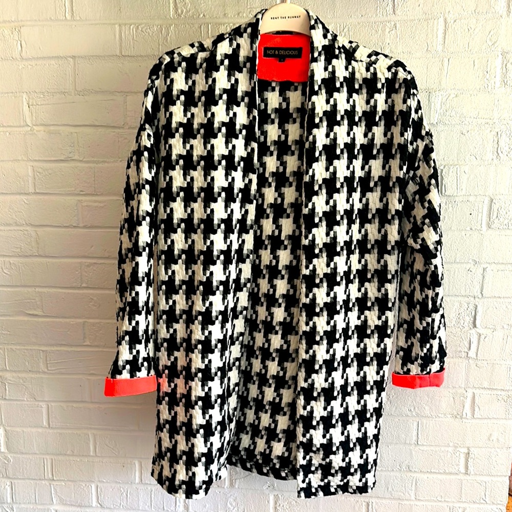 Women’s L Houndstooth  Oversized Blazer